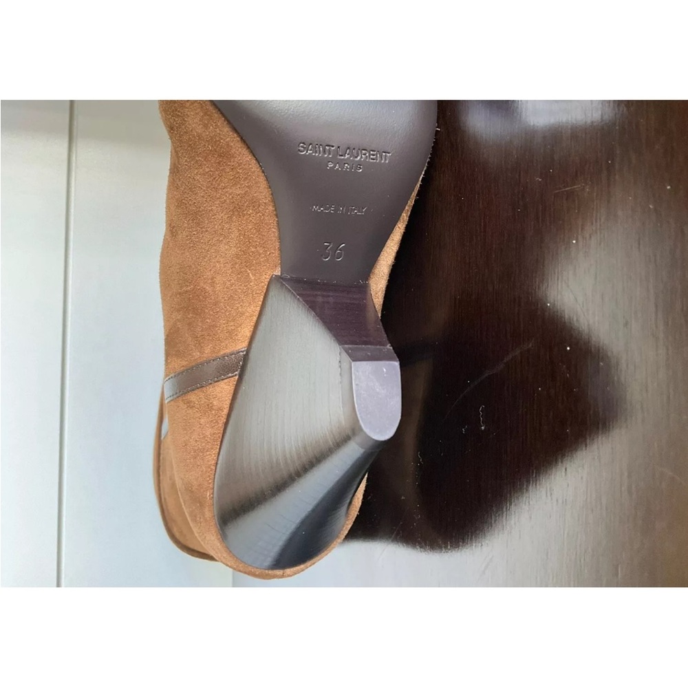 YSL Saint Laurent Liz 85 Suede Boots - Picture 8 of 12